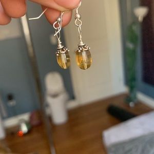 Brown crystal earrings